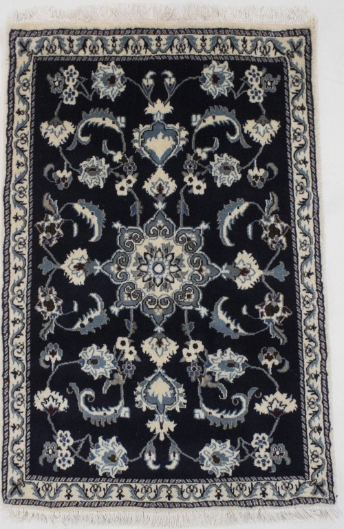 Navy Blue Classic 3X4'5 Nain Persian Rug