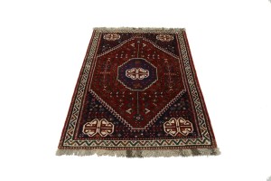 Red Tribal 3'5X5 Shiraz Persian Rug