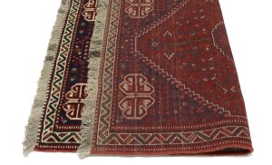 Red Tribal 3'5X5 Shiraz Persian Rug