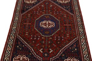 Red Tribal 3'5X5 Shiraz Persian Rug