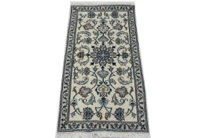 Cream Classic 2X5 Nain Persian Wool Rug