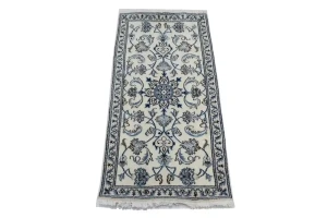Cream Classic 2X5 Nain Persian Wool Rug