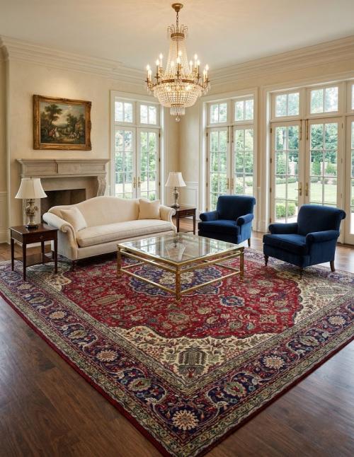 Vintage Red Traditional 10' x 13' Tabriz Persian Rug
