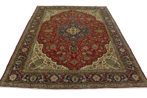 Vintage Red Traditional 10X13 Tabriz Persian Rug