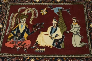 Wine Red Traditional 2'8X3'2 Kashan Persian Oriental Rug