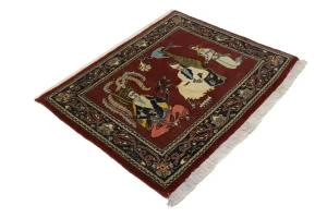 Wine Red Traditional 2'8X3'2 Kashan Persian Oriental Rug