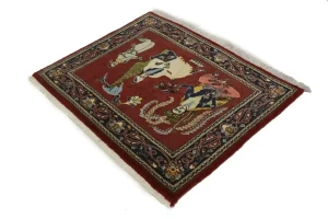 Wine Red Traditional 2'8X3'2 Kashan Persian Oriental Rug