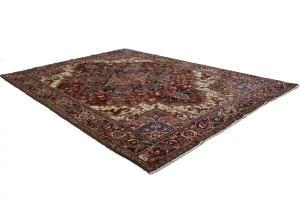 Wine Red Floral 8X11 Heriz Persian Rug