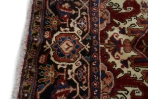 Wine Red Floral 8X11 Heriz Persian Rug
