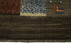 Multicolored Checkered 5X6'5 Gabbeh Persian Rug