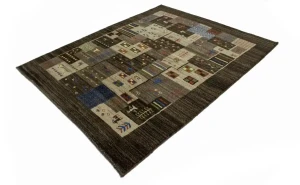 Multicolored Checkered 5X6'5 Gabbeh Persian Rug