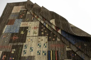 Multicolored Checkered 5X6'5 Gabbeh Persian Rug