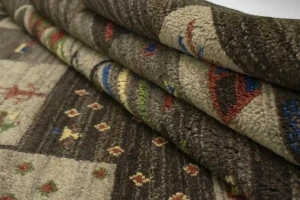 Multicolored Checkered 5X6'5 Gabbeh Persian Rug