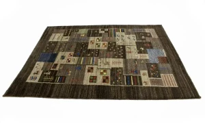 Multicolored Checkered 5X6'5 Gabbeh Persian Rug