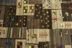 Multicolored Checkered 5X6'5 Gabbeh Persian Rug