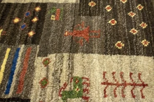 Multicolored Checkered 5X6'5 Gabbeh Persian Rug