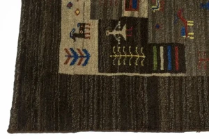 Multicolored Checkered 5X6'5 Gabbeh Persian Rug