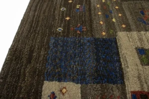 Multicolored Checkered 5X6'5 Gabbeh Persian Rug