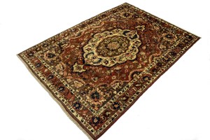Vintage Rusty Brown Floral 7X10 Bakhtiari Persian Rug