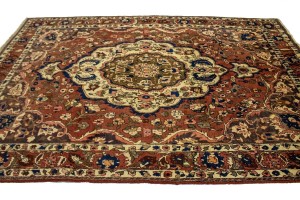 Vintage Rusty Brown Floral 7X10 Bakhtiari Persian Rug