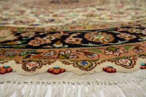 Cream Classic 5X5 Tabriz Persian Round Rug