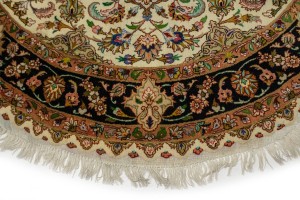 Cream Classic 5X5 Tabriz Persian Round Rug