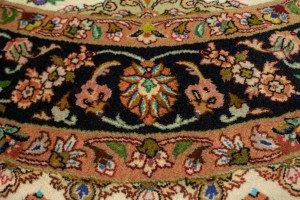 Cream Classic 5X5 Tabriz Persian Round Rug