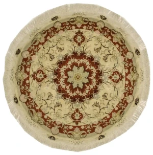 Cream Classic 4X4 Tabriz Persian Rug