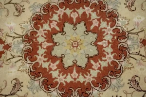 Cream Classic 4X4 Tabriz Persian Rug