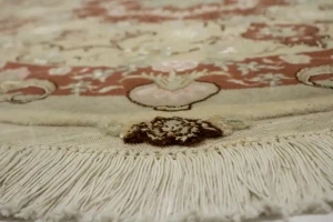 Cream Classic 4X4 Tabriz Persian Rug