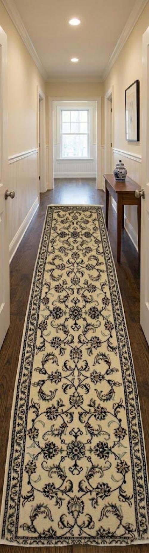 Cream Traditional 2'5" x 9'6" Nain Kashmar Persian Runner