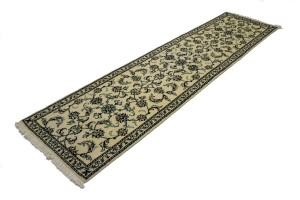 Cream Traditional 2'5X9'6 Nain Kashmar Persian Runner Rug