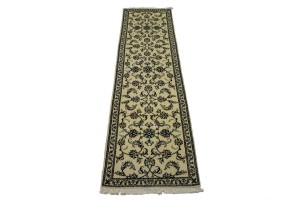 Cream Traditional 2'5X9'6 Nain Kashmar Persian Runner Rug