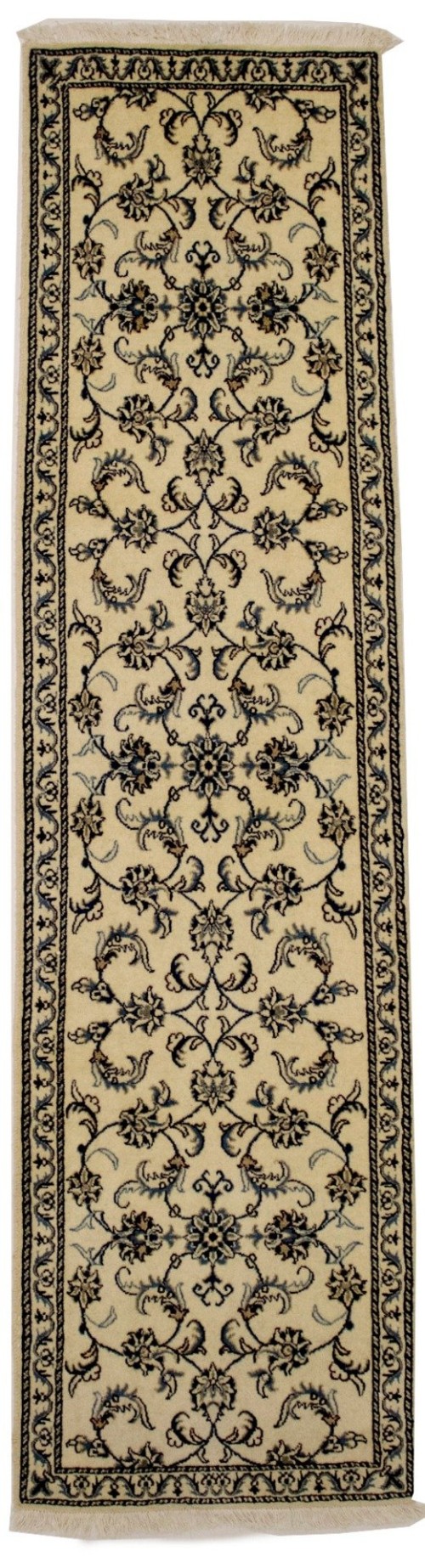 Cream Traditional 2'5X9'6 Nain Kashmar Persian Runner Rug