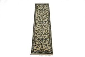Cream Traditional 2'5X9'6 Nain Kashmar Persian Runner Rug