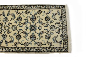 Cream Traditional 2'5X9'6 Nain Kashmar Persian Runner Rug