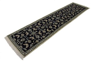 Navy Blue Classic 2'5X10 Nain Kashmar Persian Runner Rug