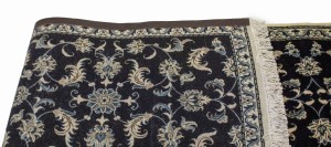 Navy Blue Classic 2'5X10 Nain Kashmar Persian Runner Rug