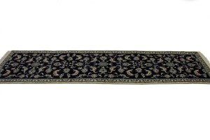 Navy Blue Classic 2'5X10 Nain Kashmar Persian Runner Rug