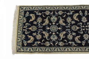 Navy Blue Classic 2'5X10 Nain Kashmar Persian Runner Rug