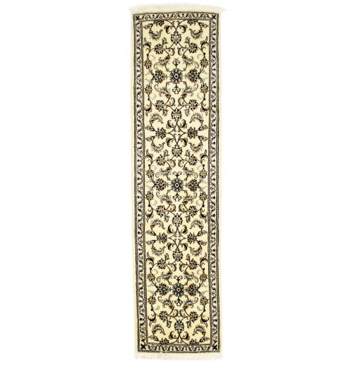 Cream Classic 3X10 Nain Kashmar Persian Runner Rug