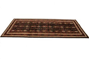 Vintage Dark Navy Blue Tribal 4X10 Balouch Persian Runner Rug