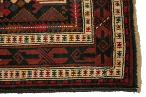 Vintage Dark Navy Blue Tribal 4X10 Balouch Persian Runner Rug