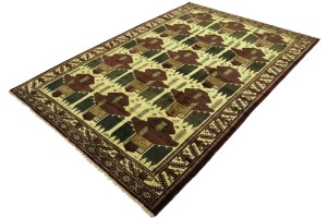 Vintage Beige Tribal 9X13 Turkoman Persian Rug