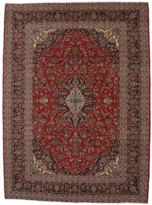 Vintage Red Traditional 10X13 Kashan Persian Rug