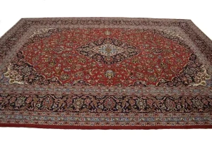 Vintage Red Traditional 10X13 Kashan Persian Rug