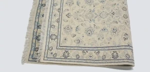 Cream Floral Classic 2X5 Traditional Nain Persian Oriental Rug