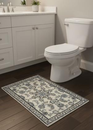 Ivory Classic 3' x 4' Nain Kashmar Persian Rug