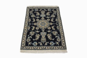Navy Blue Classic 3X4 Nain Kashmar Persian Rug