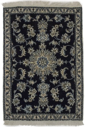 Navy Blue Classic 3X4 Nain Kashmar Persian Rug